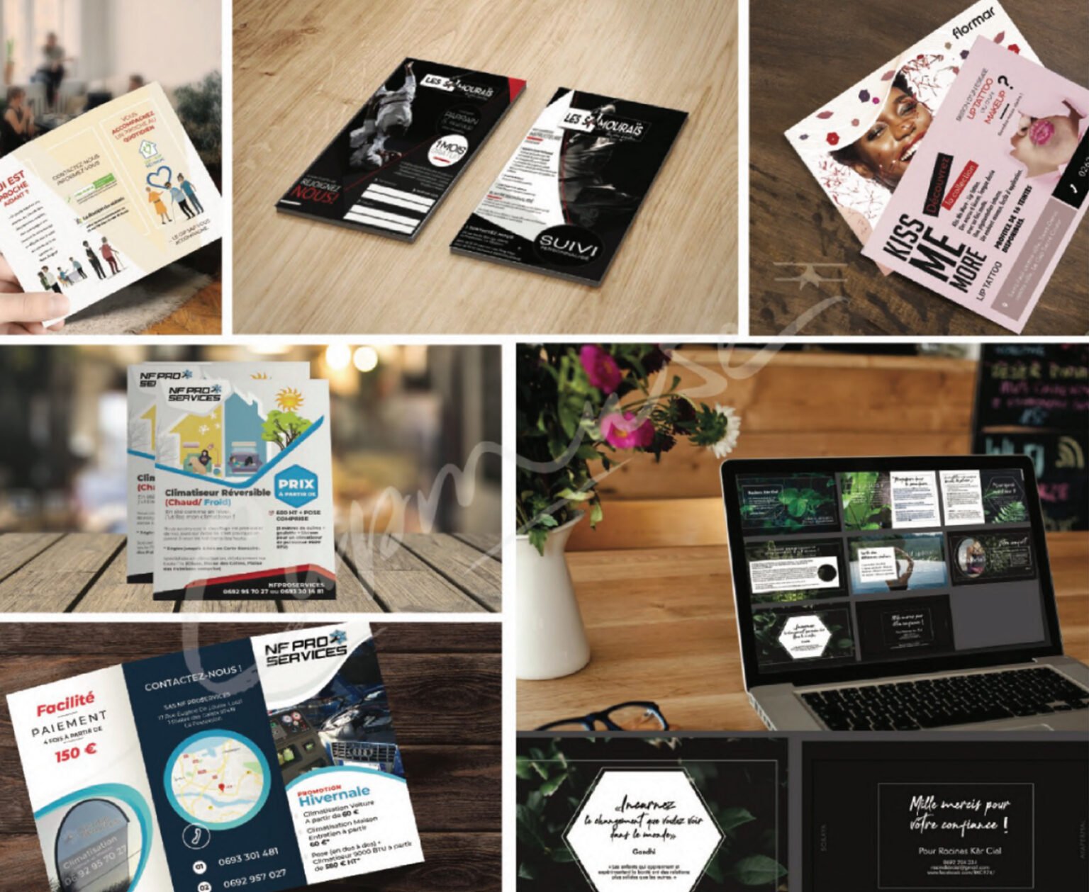 All in one : Logo – carte de visite et flyers